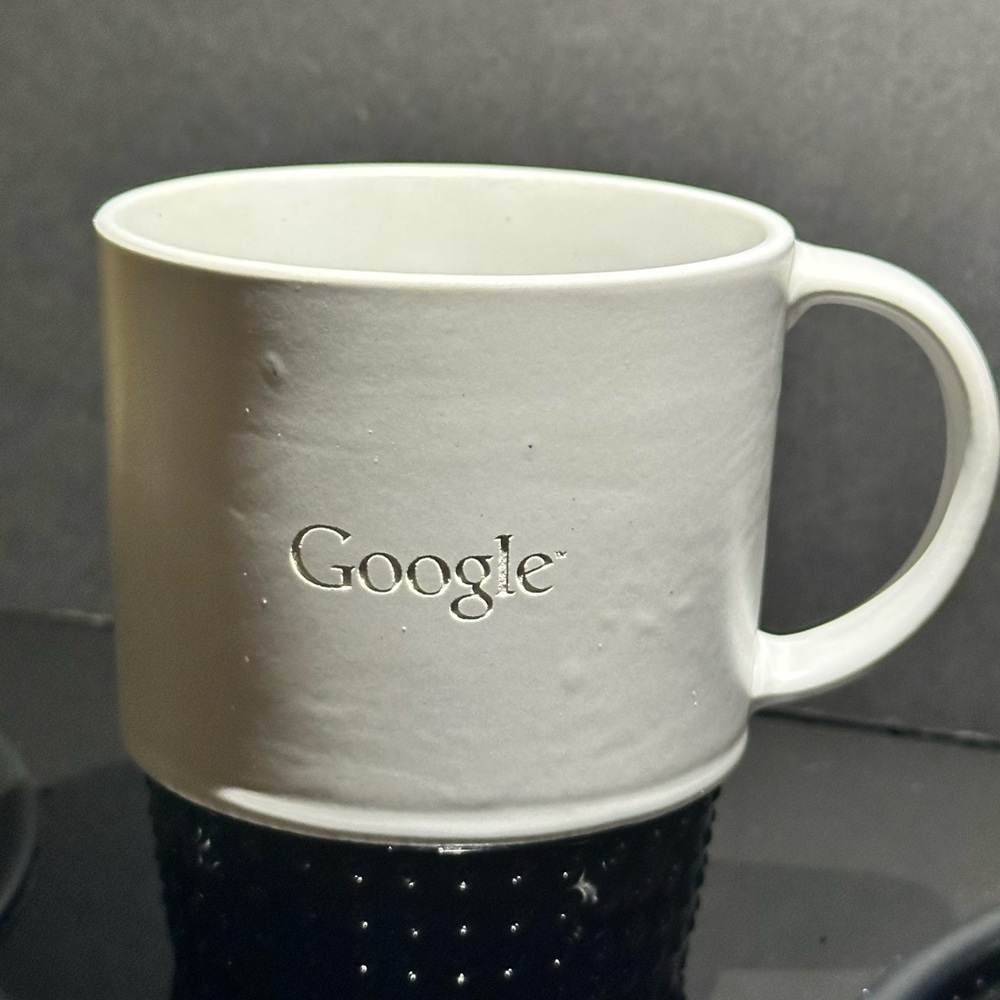 Google White and Black Ceramic Mug - RARE